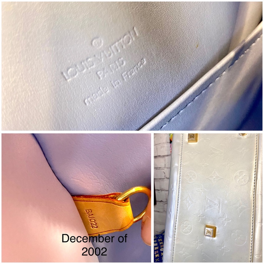 Louis Vuitton Ice blue Vernis Tompkins shoulder bag and scarf - Picture 15 of 16